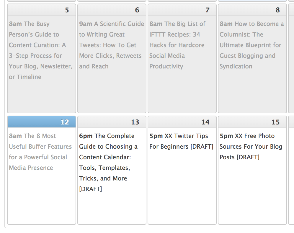 Content Calendar